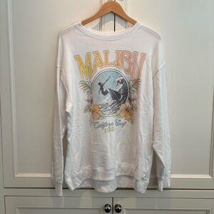 White Malibu Graphic Sweatshirt